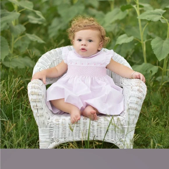 Feltman Brothers White and Pink Baby Dress Set - Picture 2 of 4